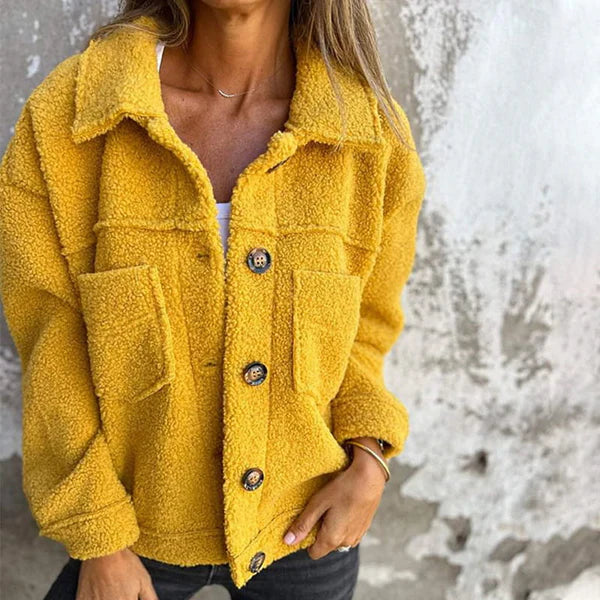 Veste Courte Chic avec Col à Revers pour Femmes