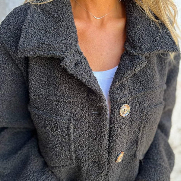Veste Courte Chic avec Col à Revers pour Femmes