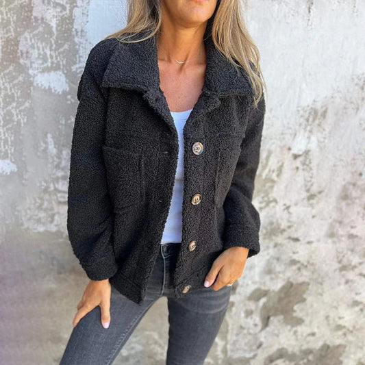 Veste Courte Chic avec Col à Revers pour Femmes