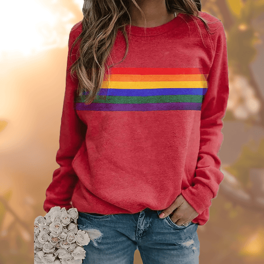 Sweatshirt Vintage à Rayures Multicolores pour Femmes - Marie Montel