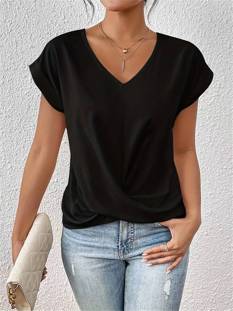 T-shirt à Manches Courtes à V - Cou pour Femmes - Marie Montel