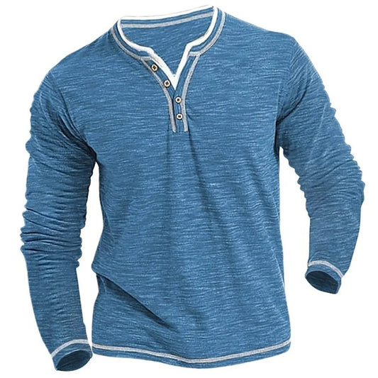 T-shirt à Manches Longues à Col V pour Hommes - Marie Montel