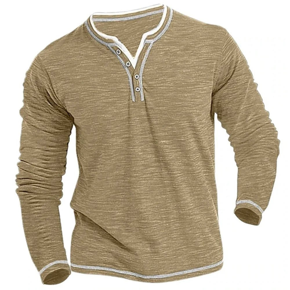 T-shirt à Manches Longues à Col V pour Hommes - Marie Montel