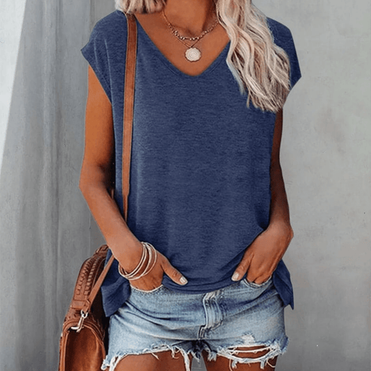 T-shirt fluide à Col en V pour Femmes - Marie Montel