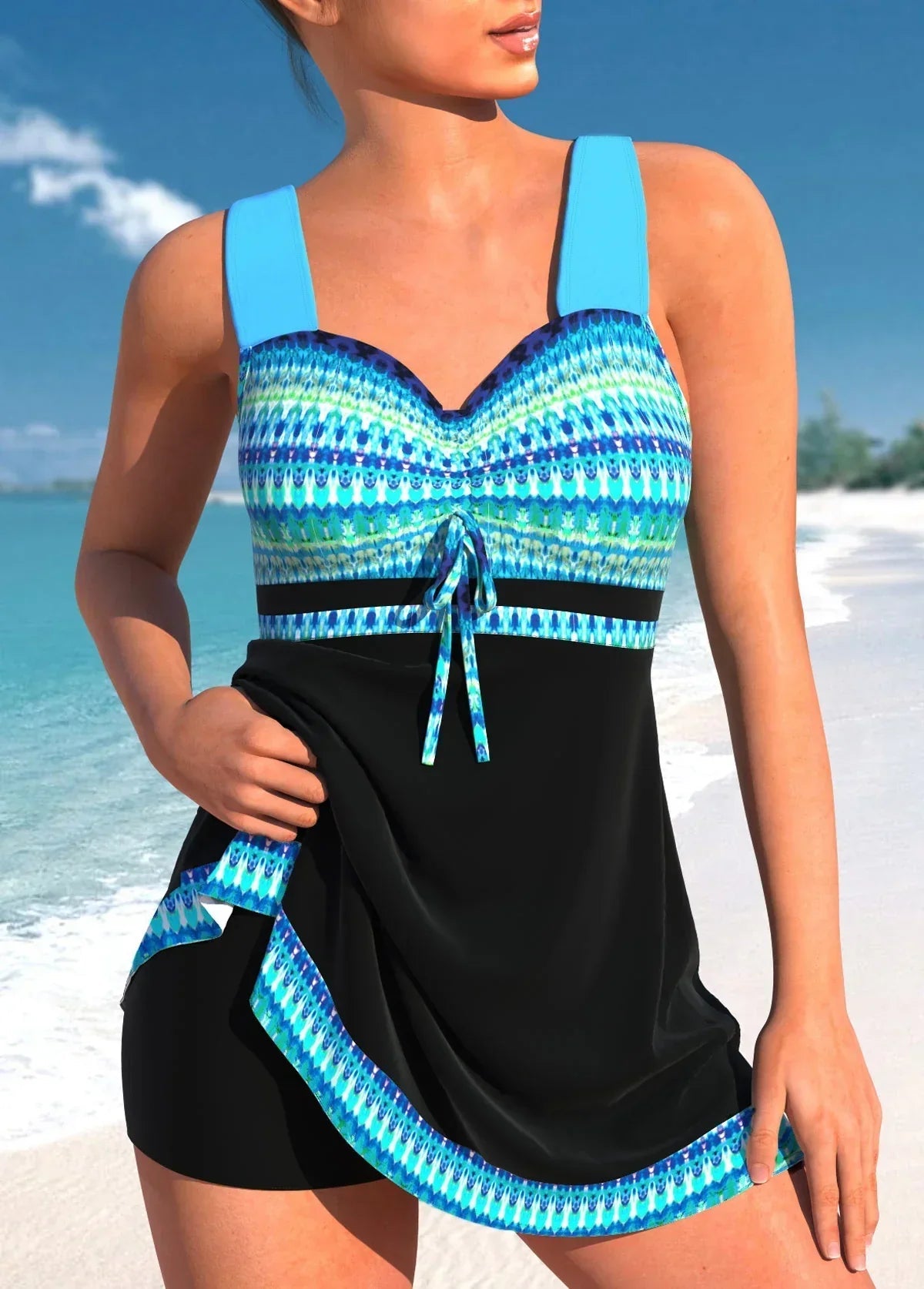 Tankini Léger en Patchwork pour Femmes - Marie Montel