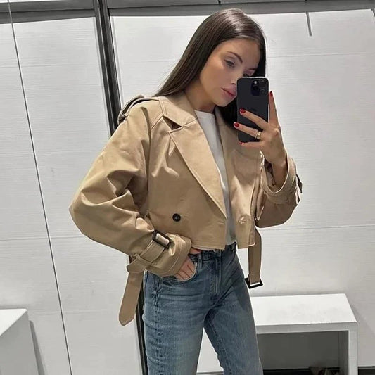 Trenchcoat Élégant en V pour Femmes - Marie Montel