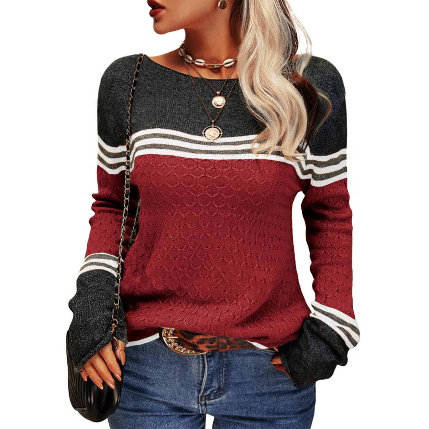 Pullover Chic à Manches Longues pour Femmes