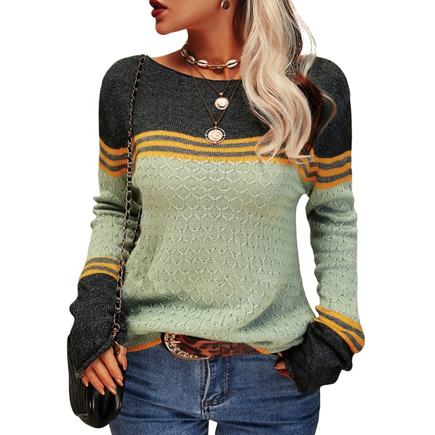 Pullover Chic à Manches Longues pour Femmes