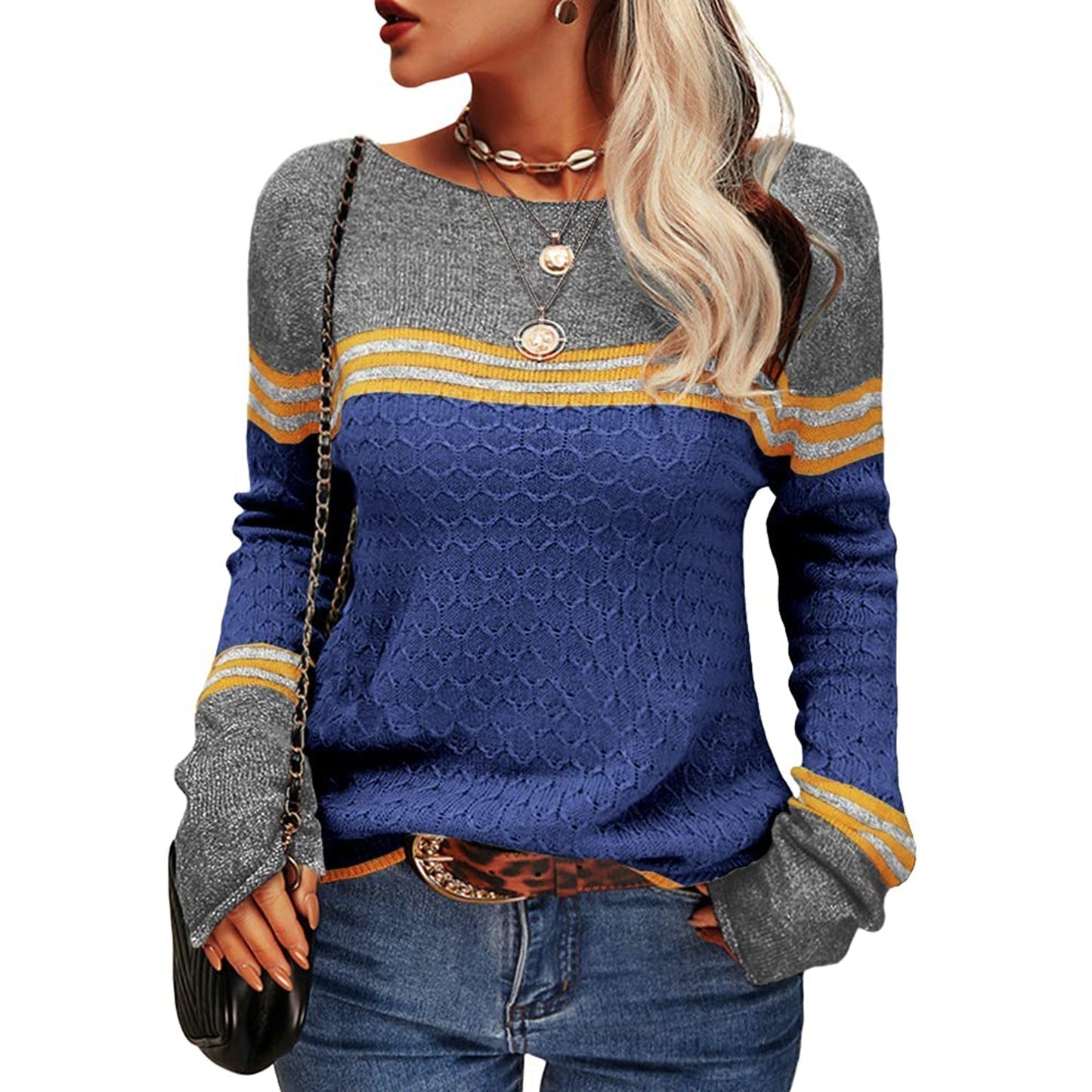 Pullover Chic à Manches Longues pour Femmes