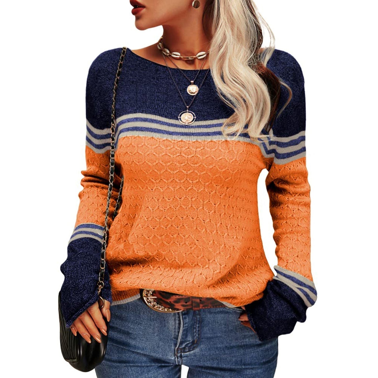 Pullover Chic à Manches Longues pour Femmes