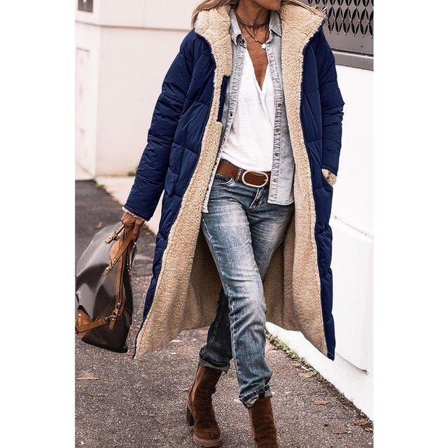 Veste à Capuche Réversible en Sherpa pour Femmes - Marie Montel
