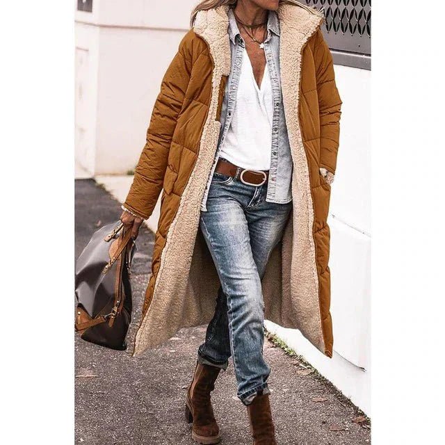 Veste à Capuche Réversible en Sherpa pour Femmes - Marie Montel
