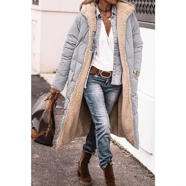 Veste à Capuche Réversible en Sherpa pour Femmes - Marie Montel