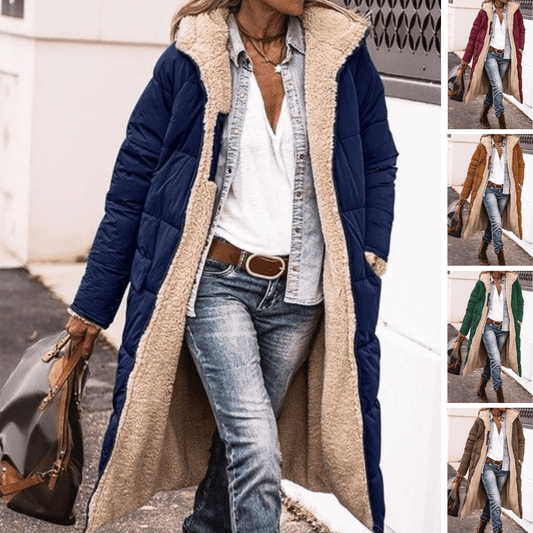 Veste à Capuche Réversible en Sherpa pour Femmes - Marie Montel