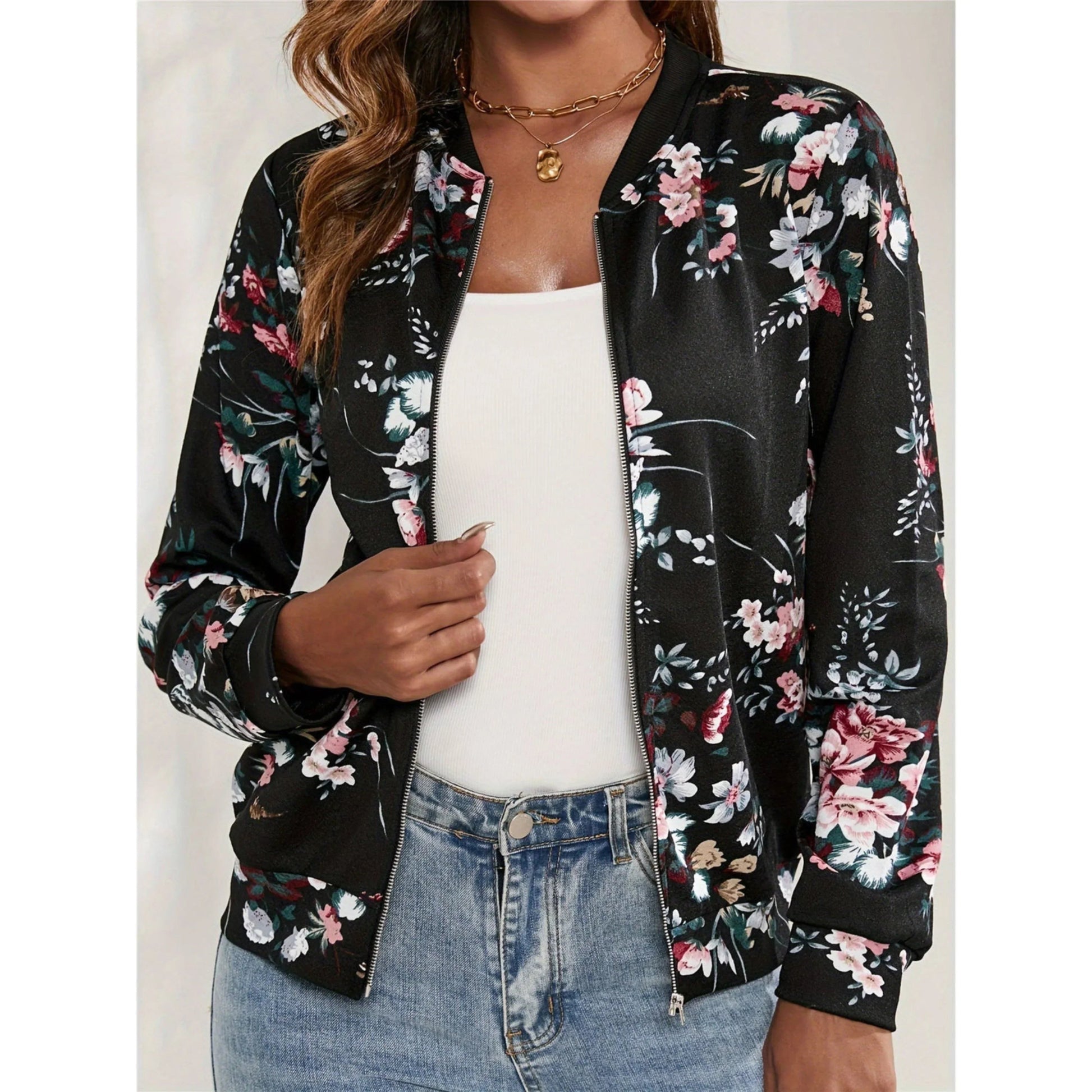 Veste Bomber Florale pour Femmes - Marie Montel