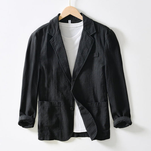 Veste Casual en Mélange de Lin pour Hommes - Marie Montel