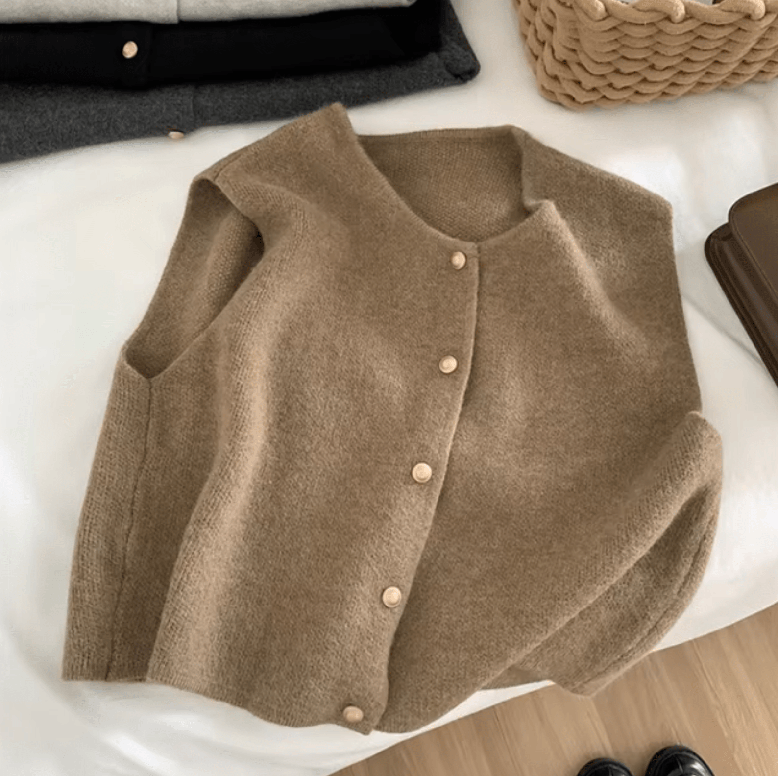 Veste Sans Manches Tricotée en Maille Fine pour Femmes - Marie Montel