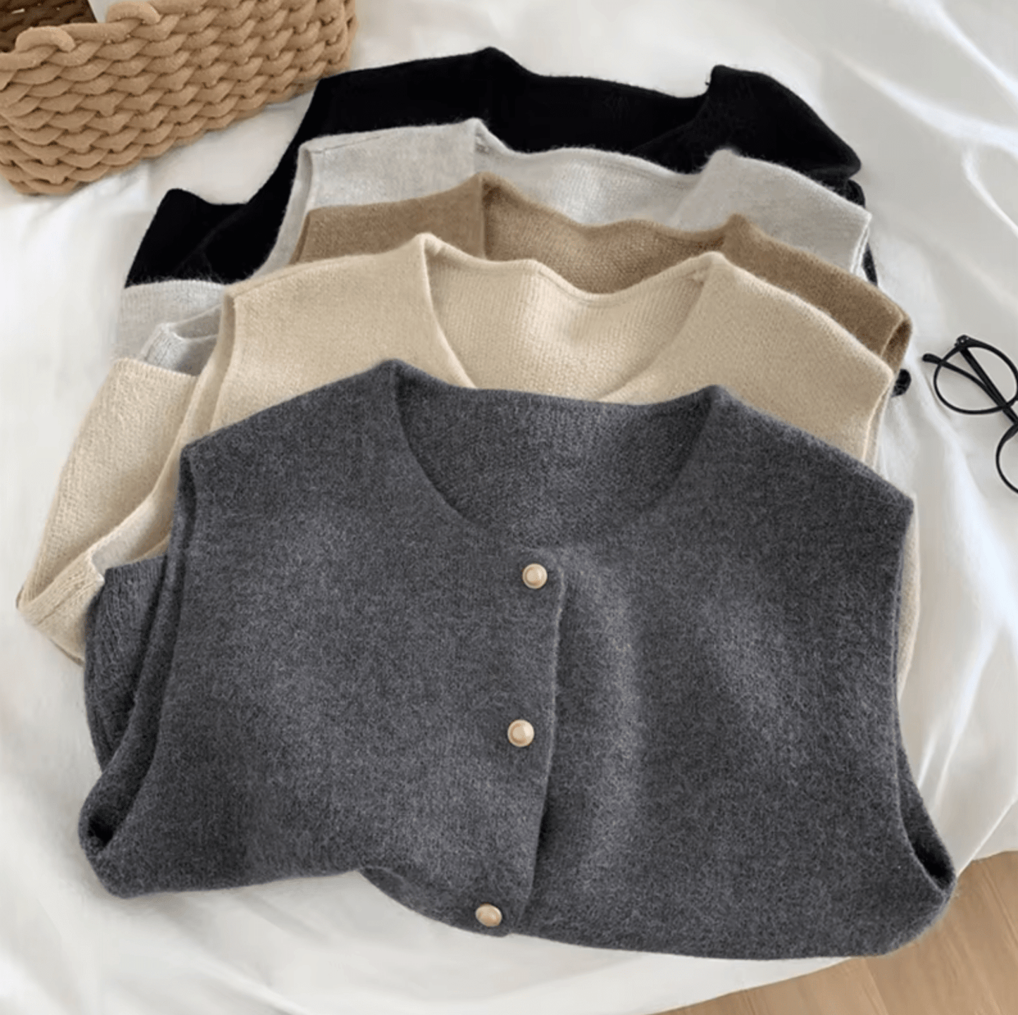Veste Sans Manches Tricotée en Maille Fine pour Femmes - Marie Montel