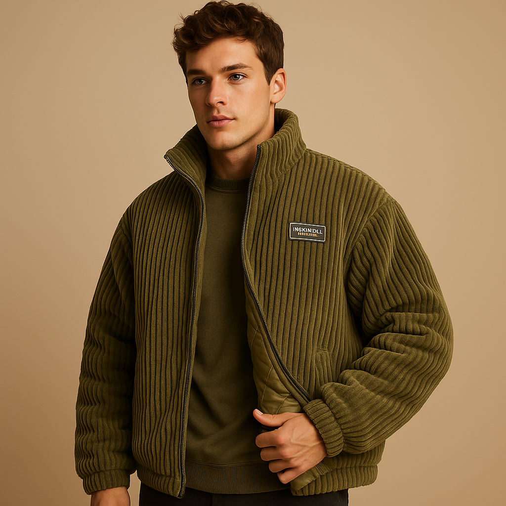 Blouson Épais à Fermeture Éclair pour Hommes