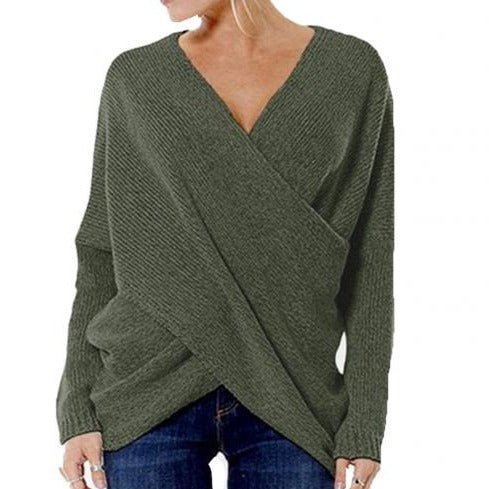 Pull Croisé à Col en V pour Femmes