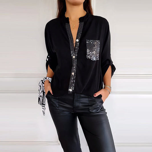 Chemise Chic à Paillettes pour Femmes