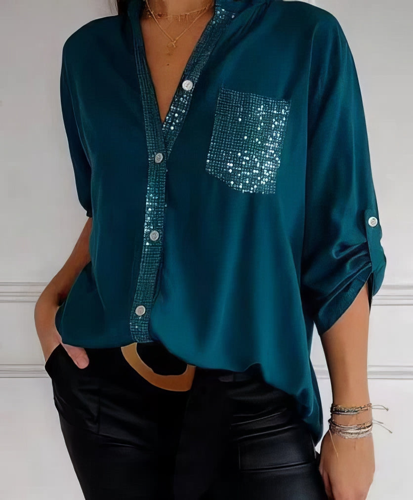 Chemise Chic à Paillettes pour Femmes