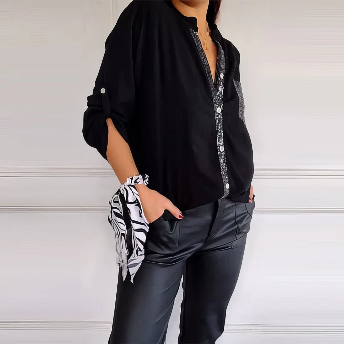 Chemise Chic à Paillettes pour Femmes
