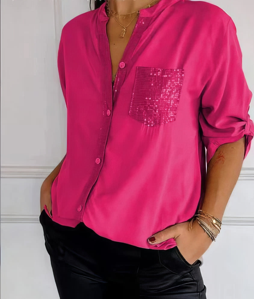Chemise Chic à Paillettes pour Femmes